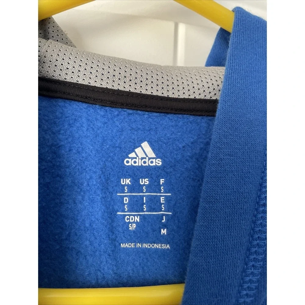 Adidas Mens Hoodie Size Small Pullover Sweatshirt Pockets Blue/Gray